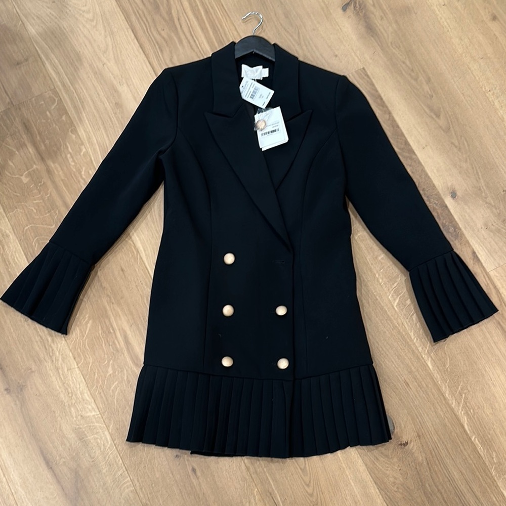 Misha Collection Black Double-Breasted Blazer Dress